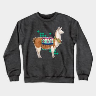 Llama in Flowers Crewneck Sweatshirt